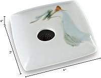 Vista 3 de Georgetown Pottery Florero cuadrado Ikebana, ola marfil