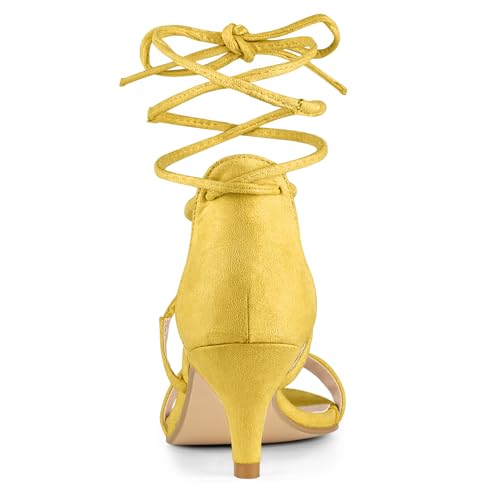 Sandales à bout ouvert avec lacets ajustables jaune taille 41