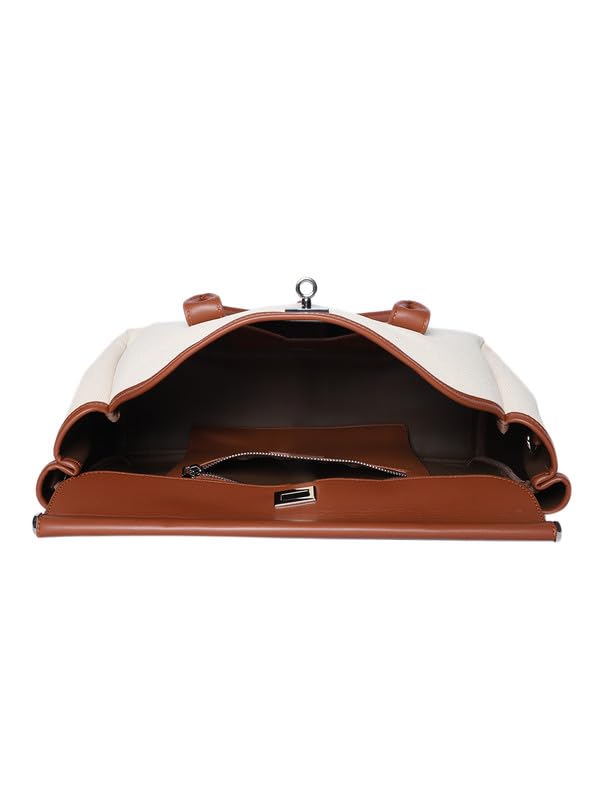 Image of MINI WESST Madeline Classic Tote Bag | Spacious Interior | Lightweight | Vegan Leather | Travel | Shopping | Office | Picnic