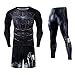 3 Pezzi Fitness Palestra Completi Sportivi Uomo Abbigliamento Sportivo, Pantaloni Compressione Maglie Compressione Baselayer Pantaloncini Corsa Tute Dimagranti F,M