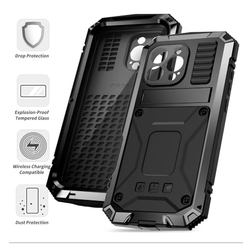 Coque iPhone 16 antichoc rouge Lanshui - Évitez les fissures grâce à ce bouclier en métal rigide