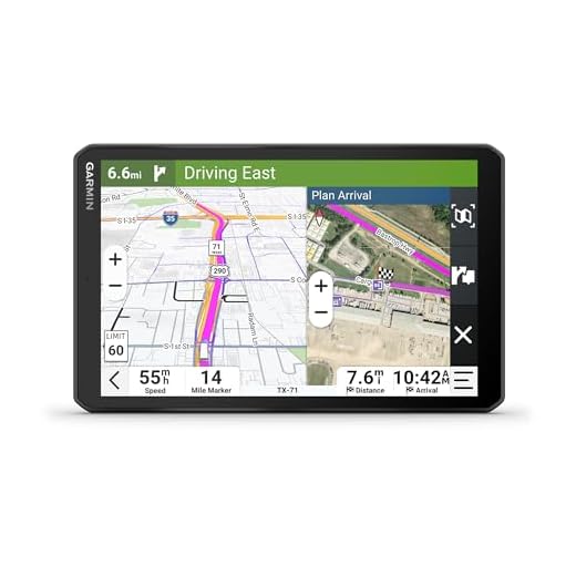 Garmin dēzl™ OTR820, Large High-Res 8” GPS Truck Navigator, Custom Routing, Satellite Imagery, Wind Speed, Community-Shared Loading Docks, Entrances and Parking, Dual-Orientation Display