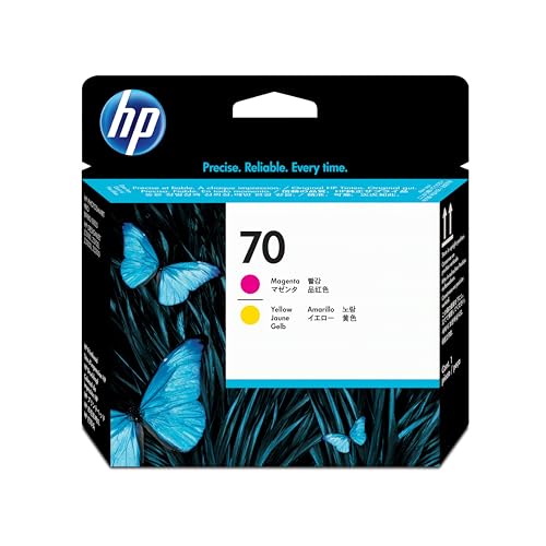 HP 70 C9406A, Testina di Stampa Originale 100 Pagine, Compatibile con Stampanti DesignJet Z2100, Z3100, Z3200 e Z5200, Magenta e Giallo