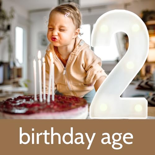 Image of 8.66 inch Light Up Marquee Numbers for Party Decor, Acrylic LED Marquee Signs Battery Operated for Birthday Wedding Anniversary Celebration (Digit 1, White)