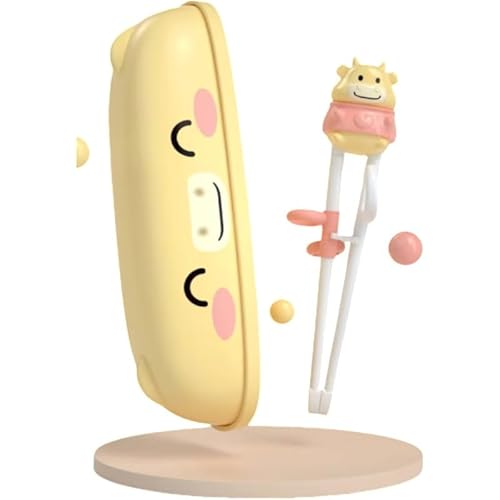PYELRRN(さん)子供箸2一三一6歳乳幼児赤ちゃん専用補助訓練学習箸 (黄色の子牛)