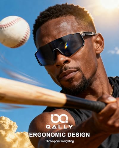 Image of Polarized Sports Sunglasses for Men Women, UV400 Protection Mens Sunglasses Wrap Around Sun Glasses for Cycling Running
