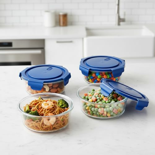 Image of ginoya brothers 620 ML Glass Meal Prep Containers, Food Storage Containers with Lids Airtight, Glass Lunch Boxes, Microwave, Oven, Go & Freezer-to-Oven-Safe Food Containers.