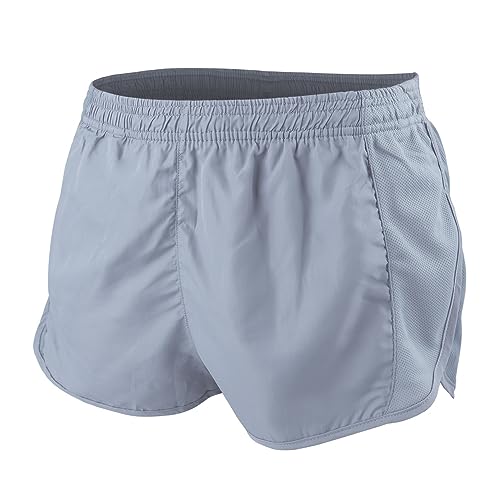 Muscle Alive Men's Sports 1" Elite Split Running Shorts with Side Mesh Panel Quick Dry Lightweight Polyester