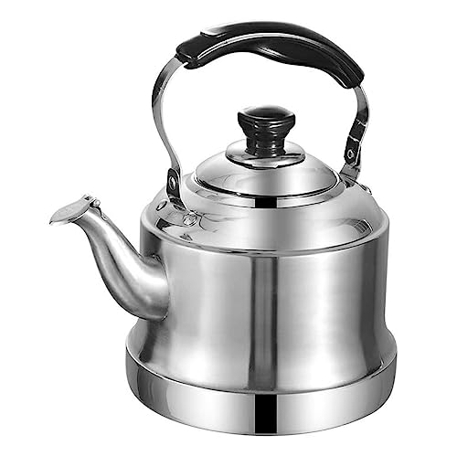 Hervidor de silbato de acero inoxidable, tetera universal de 4 L para estufas de inducción y gas