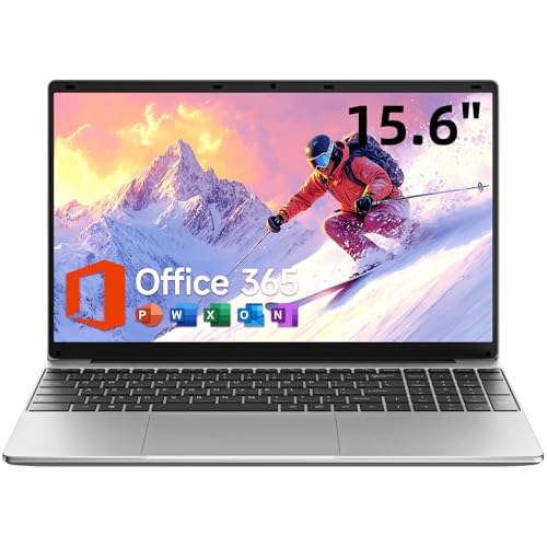 15.6 Inch Laptop with Office 365, 4GB RAM, 128GB Storage Expandable 1TB, 5205U Processor, HD Display, Windows 11 Laptops Computer, Wi-Fi 5, BT4.2, Numpad, Type-C, for Business and Students.