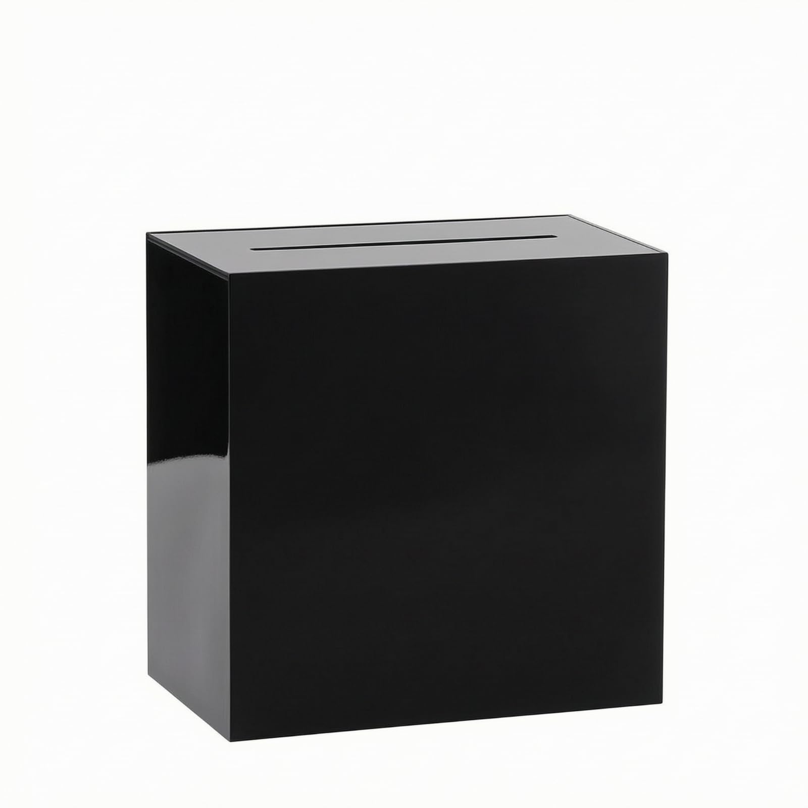 Caja Rectangular Acrílico con Tapa Deslizan Pequeña Cubeta Acrílica para Recepciones, Celebraciones, Negro