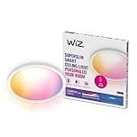 WiZ Colour Smart Connected Superslim Ceiling LED Light 22 Watts [White] for Indoor Home Lighting, Bedroom, Livingroom, Diningroom