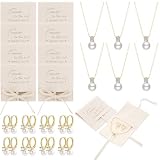 Quelay 24 Pcs Bridesmaid Pearl Jewelry Set of 8 Bridesmaid Pearl Necklaces and Earrings for Women Jewelry Gift Pouch with Bow Tie I Couldn't Tie the Knot Without You Wedding Bride Shower Supplies