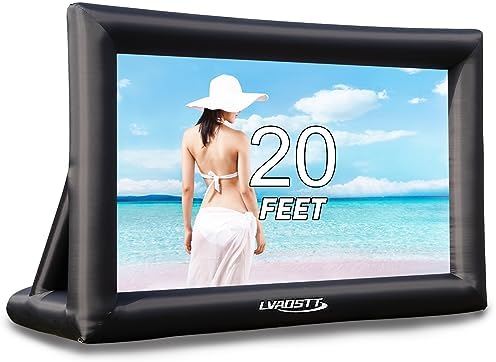 16ft Inflatable Movie Screen With Air Blower - Front/Rear Projection, Quick Setup For Backyard Parties