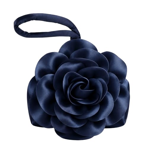 Image of BABEYOND Women's Flower Satin Evening Bags Triangle Clutch Purses