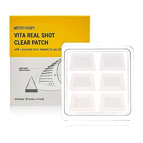 MEDITHERAPY VITA REAL Shot Clear Patch 6EA, Dark Spot Patch for Even-toned skin, Acne and Blemish Care, Hydrocolloid Patch, Pure Vitamin C, Korean Skincare Cover