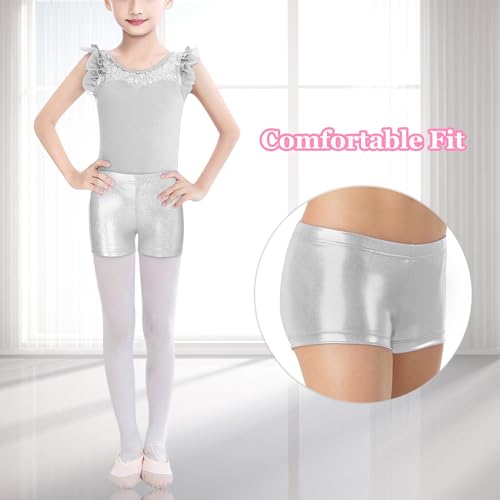 SEAUR - 1/3 peças de shorts de balé de dança infantil com glitter, calça de ginástica e ciclismo par