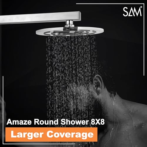 Image of SAM Shower Slim High Pressure Rainfall Showerhead Without Arm for bathroom (Leesha Grade, 6 * 6)