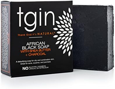 tgin Olive Oil Soap - African Black Soap Bar - For Allergies, Eczema, Psoriasis, Acne - Activated Charcoal -Detoxify, Cleanse, Rejuvenate Skin - 4 Oz