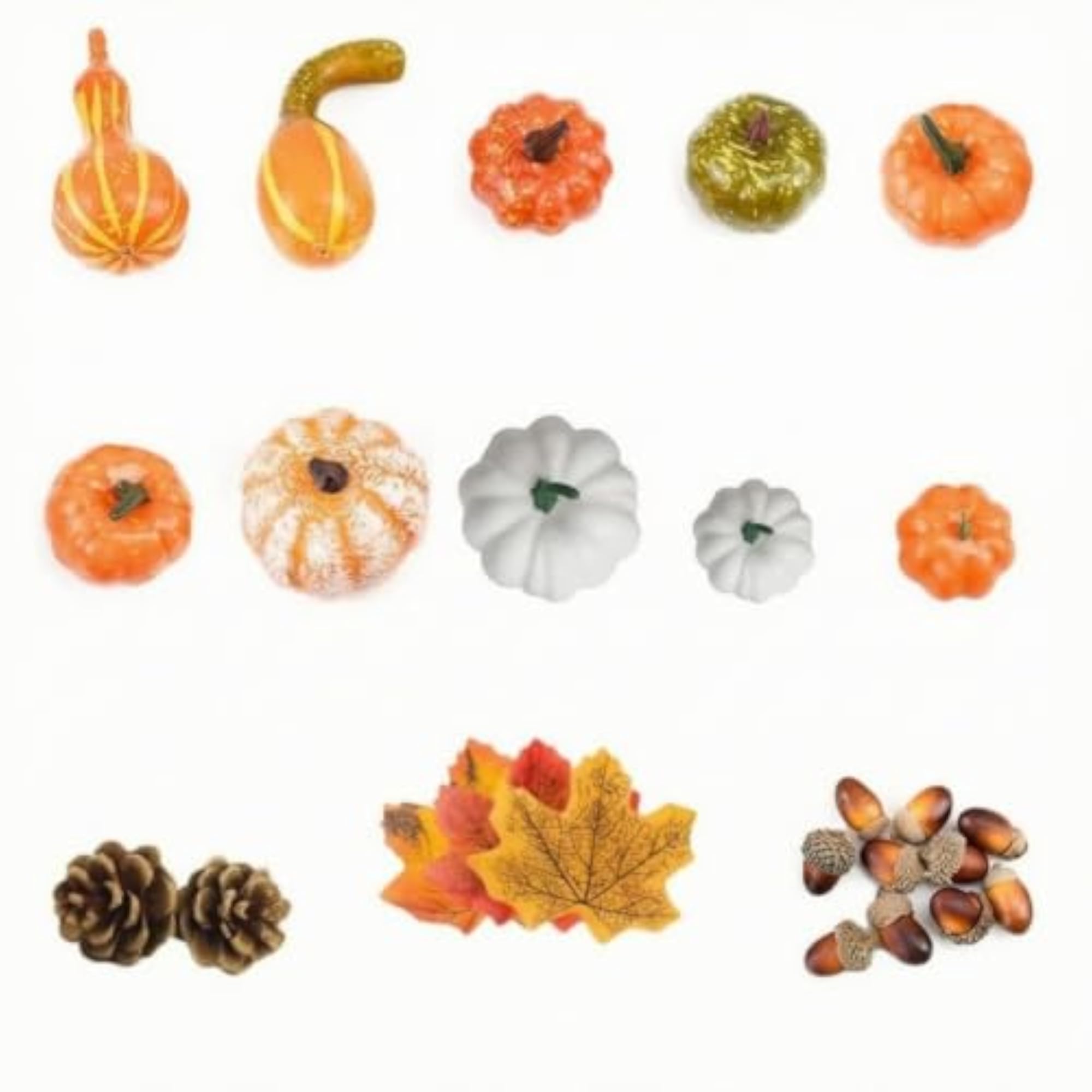 Rustic Autumn Decorative Assortment of Artificial Pumpkins
