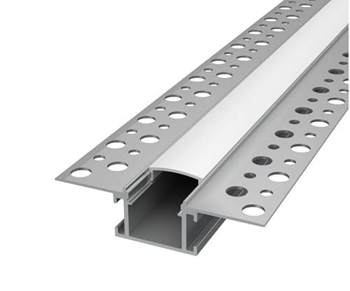 ALU Profil/Einbau Leiste Trockenbau EINPUTZ für Led Streifen + Abdeckung (Trockenbau 14-2m matte Abdeckung)