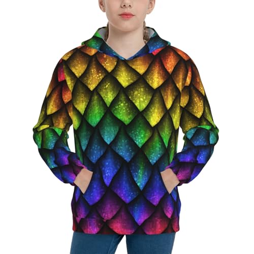 Dragon Scales Kid Hoodies Boys Sweatshirts Girls Pullover with Pocket