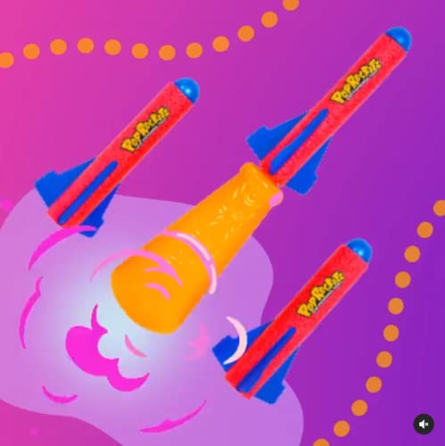 Zing Pop Rocketz Squeeze Powered Air Rockets Playset, Launches Rockets Over 50 feet, Ages 4+