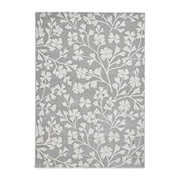 Think Rugs Catherine Lansfield Grace Floral Rug, Grey