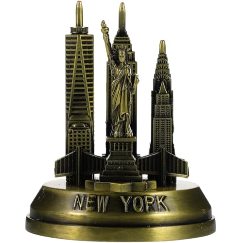 Estatua Decorativa de Arquitectura Metal Nueva York 3.34 Pulgadas