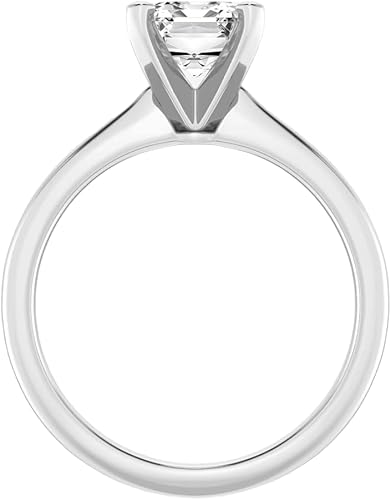 Miniatura 3 de IGI 1 2 3 4 5 quilates esmeralda blanca excelente hermoso diamante creado en laboratorio pequeño anillo de compromiso solitario en oro blanco de 14