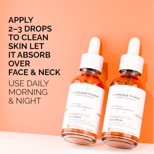 Image of LaReniquePharma 10% Vitamin C Face Serum | Brightening & Radiance Support | Helps Improve Skin Texture & Even-Looking Tone | Dermatologically Inspired, 30 ml