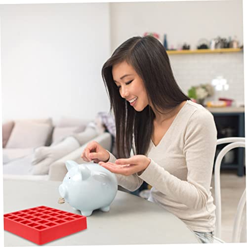 2 piezas contenedor para monedas rojo con compartimentos miniatura 6