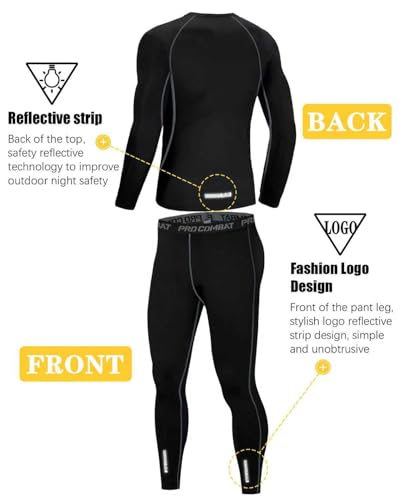 ANGEL CITIZ Kinder Jungen Kompressionshose Sportunterwäsche Fußball Trainingsanzüge Leggings Thermal Underwear Set