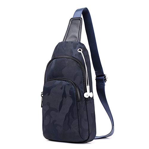 Preisvergleich Produktbild DJUNTOL Mens Chest Pack Doppelreißverschluss Tasche Einzelner Schultergurt Pack Crossbody Taschen Für Kopfhörer