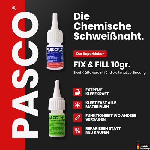 PASCOFIX chemische Schweißnaht Alleskleber extra starker Kleber Schweissnaht Kleber Sekundenkleber extra stark Industriekleber 2K Kleber Kunststoffkleber wasserfest chemische Schweissnaht