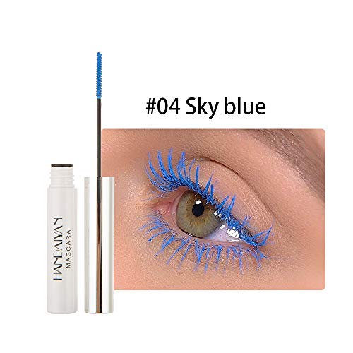 GL-Turelifes 12 Color Mascara Colorful Fiber Mascara Charming Longlasting Mascara, Thick & Long Eyelash Waterproof and Smudge-proof Eyes Makeup (#04 Sky blue) - Image 4