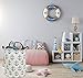 HIYAGON Canvas Storage Basket,Large Laundry Hamper with Handles-Collapsible Storage Bin for Kids Room,Nersury Hamper,Toy Storage 19.7×15.7 (Blue Anchor)
