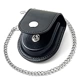 KAEVUD 懐中時計レザーケースプロテクターホルダー ウエストバッグ 時計一般アクセサリー 47mm, シルバーボタン。, モダン