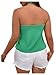 SOLY HUX Women's Plus Size Tops Halter Deep V Neck Tie Front Split Summer Top Solid Green 1XL