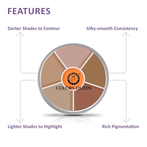 Image of Colors Queen Light Weight Multi-Purpose Matte Concealer Color Corrector Palette | Creamy Matte Finish, Easy to Blend Hydrating Formula | Long Lasting & Waterproof Concealer for Face Makeup (03)