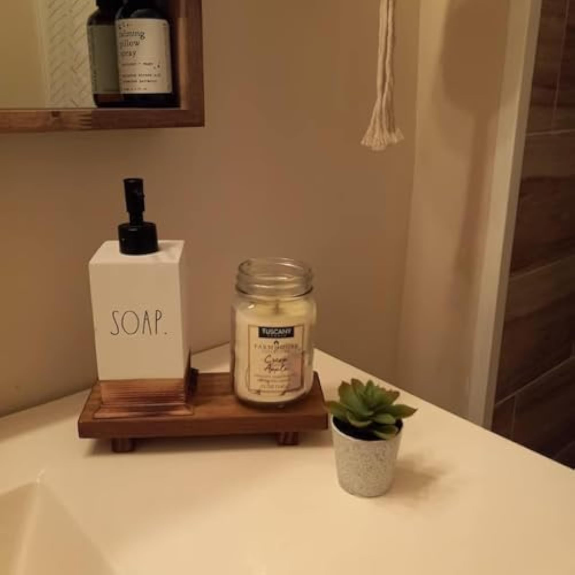 Wood Pedestal Soap Stand, Rustic Soap Dish Holder