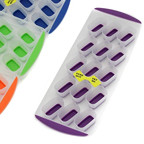 Chef Craft Classic Push Out Ice Cube Tray, 11.5 inches in length yields 15 cubes, Color May Vary