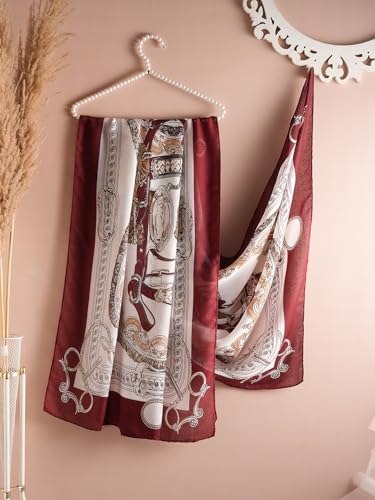 Image of Viscose Scarf for Women | Lightweight & Long | Stole for Women - Stylish Design | Neck Scarf, Hair Scarf, & Head Scarf for Women & Girls | All Season Accessory