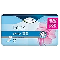 TENA Pads Extra, Standard Length, Pack of 12