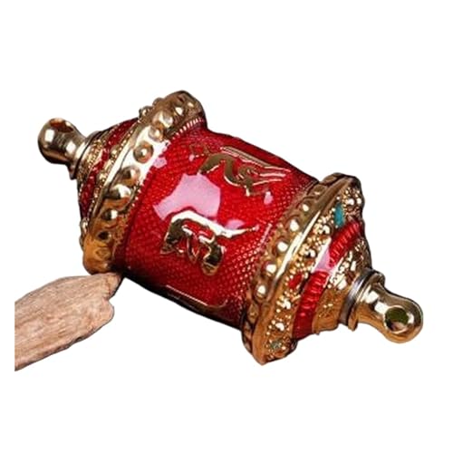 LEVINE Rueda de oración tibetana, rueda de oración tibetana de 2.36 pulgadas, colgante de caja ...
