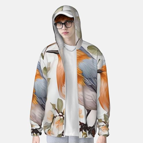 Rashguard UPF 50+ à capuche avec motif floral aquarelle pour une protection solaire totale
