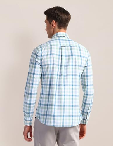 Image of U.S. Polo Assn. Checked Multicolor Long Sleeve Collared Neck Shirt