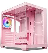 Vetroo AL900 ATX PC Case with 270° Full View Tempered Glass, Pre-Installed ARGB & PWM FDB Fan, Su...