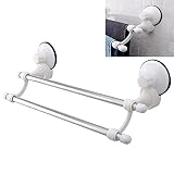 Tutoy Salle De Bain Porte-Serviettes À Double Pont Porte-Rangement À Vêtements avec Ventouse