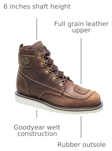 Image of Harley-Davidson FOOTWEAR Mens Hagerman Motorcycle Casual Boots Ankle